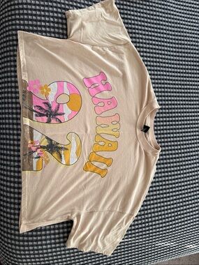 Wild Fable Crop' Hawaii Graphic Tee - Pink & Cream